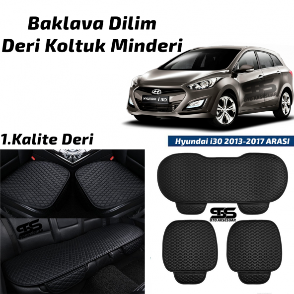 Hyundai  i30 2013-2017 Arası Siyah Deri Oto Koltuk Minderi ürün görseli 1