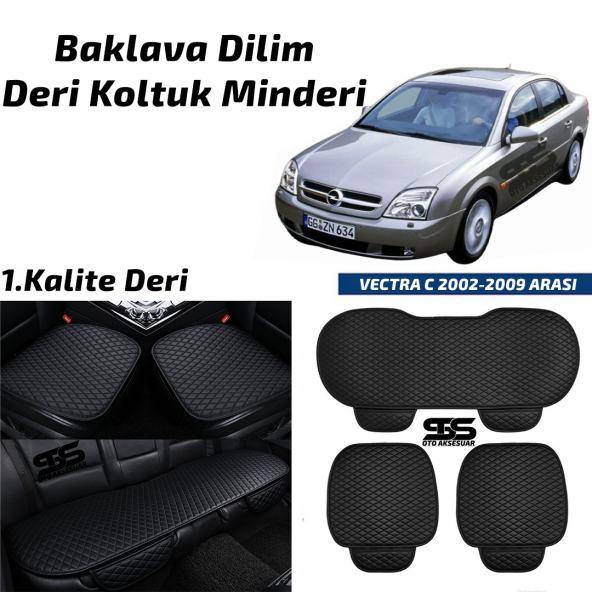 Opel Vectra C 2002-2009 Arası Siyah Deri Oto Koltuk Minderi ürün görseli 1