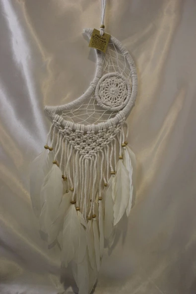 Dream Catcher Düş Kapanı El İşi Hand Made Beyaz Ay ürün görseli 1