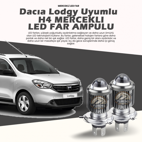 Dacia Lodgy Için Uyumlu Şimşek Etkili Mercek Led Xenon Oto Ampulu Çift Renk ürün görseli 1