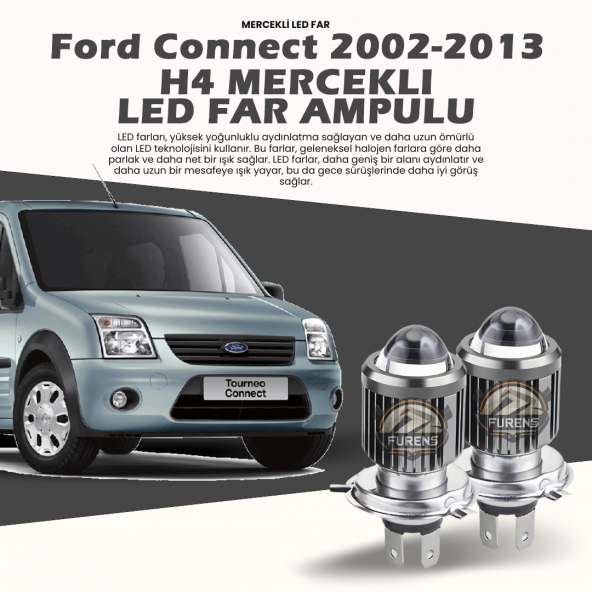 Ford Connect Için Uyumlu Şimşek Etkili Mercek Led Xenon Çift Renk ürün görseli 1