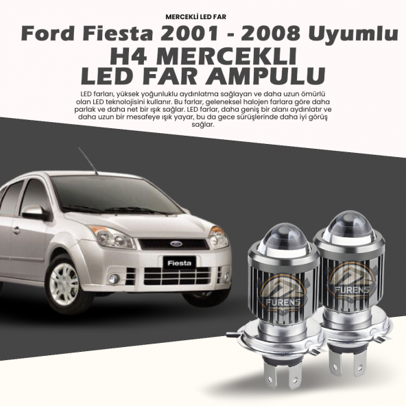 Ford Fıesta Mercek Led Xenon Uyumlu Uzun - Kısa Far Ampulü Çift Renk ürün görseli 1