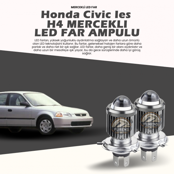 Honda Civic İes Mercek Led Xenon Uzun - Kısa Çift Renk ürün görseli 1