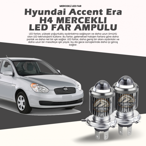 Hyundai Accent Era Mercek Led Xenon Uzun - Kısa Çift Renk Şimşek Etkili ürün görseli 1