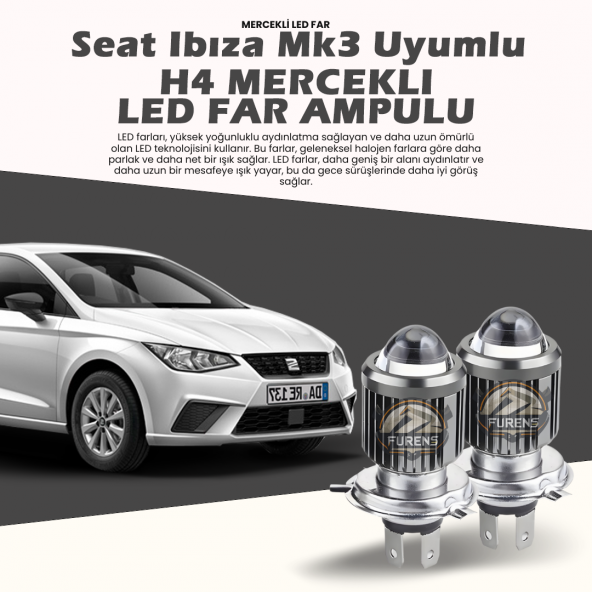 Seat Ibıza mk3 Uyumlu Mercek Led Xenon Uzun - Kısa Çift Renk Şimşek Etkili ürün görseli 1