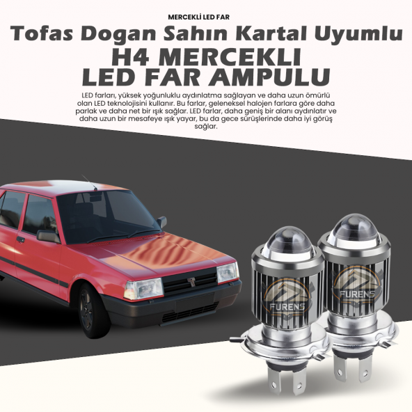Tofaş Dogan Şahin Kartal Uyumlu Mercek Led Xenon Çift Renk Şimşek Etkili ürün görseli 1