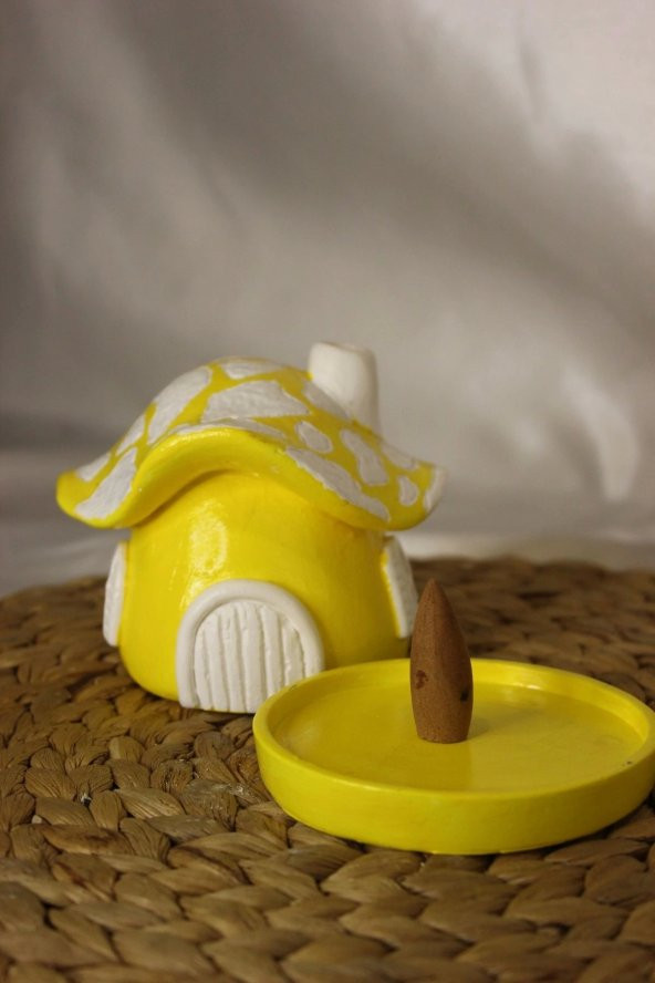 Konik Tütsülük Mantar Hobit Ev Sarı - Resim 2