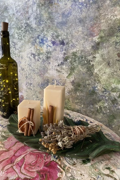 Yaprak Mumluk Seti Seramik - Resim 5