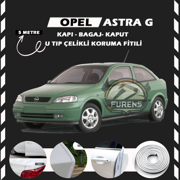 Opel Astra G Oto Araç Kapı Koruma Fitili 5metre Parlak Beyaz Renk ürün görseli 1