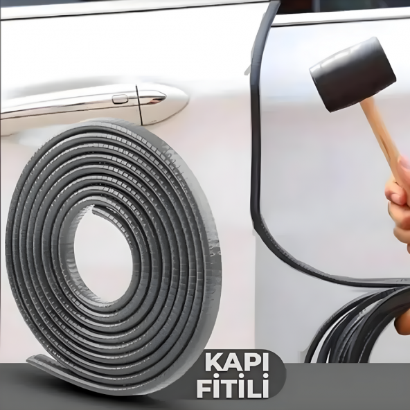 Hyundai Getz Oto Araç Kapı Koruma Fitili 5metre Parlak Gri Renk ürün görseli 1