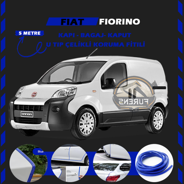 Fiat Fiorino Oto Araç Kapı Koruma Fitili 5metre Parlak Mavi Renk ürün görseli 1