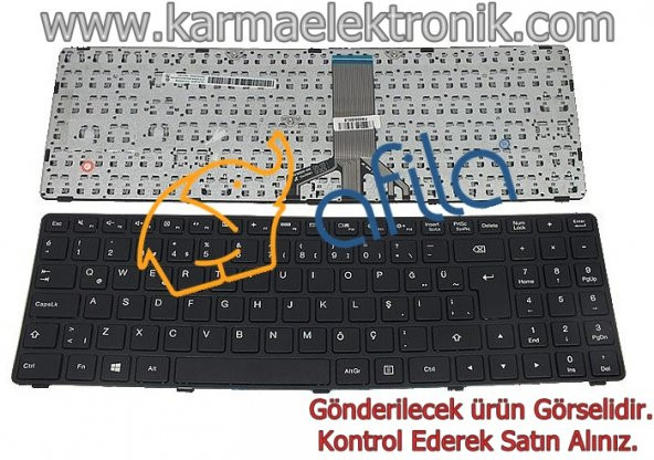 Lenovo 80QQ, 80S2 Notebook Klavyesi Siyah TR - Resim 3