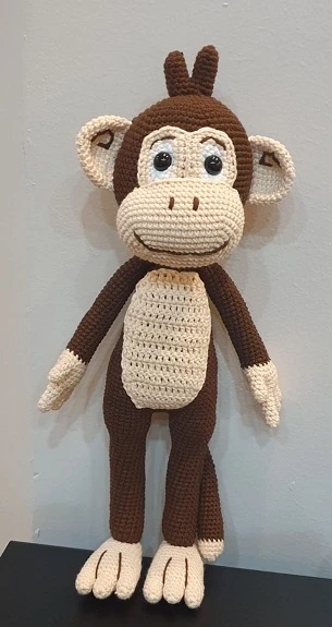 Maymun Kukuli Amigurumi Organik Oyuncak ürün görseli 1