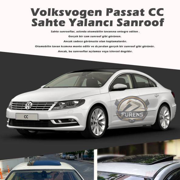 Wv Passat cc Parlak Siyah Yalancı Çakma Sahte Sunroof ürün görseli 1