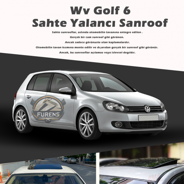 Volksvogen Golf 6 Parlak Siyah Yalancı Çakma Sahte Sunroof ürün görseli 1