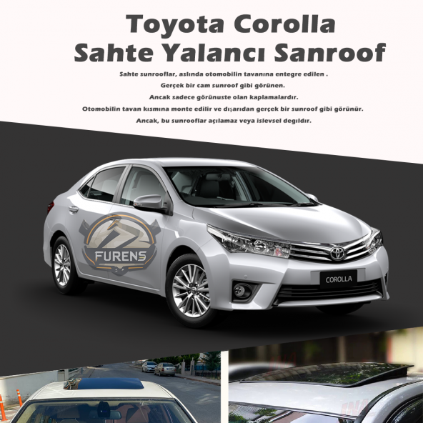 Toyota Corolla Parlak Siyah Yalancı Çakma Sahte Sunroof ürün görseli 1