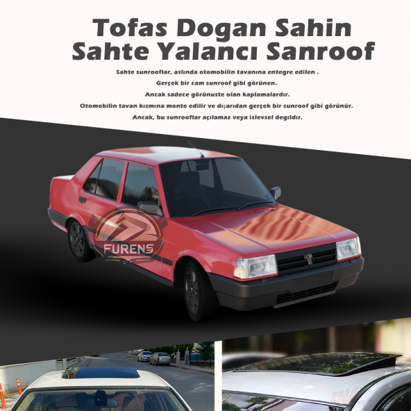 Tofaş Doğan Parlak Siyah Yalancı Çakma Sahte Sunroof ürün görseli 1