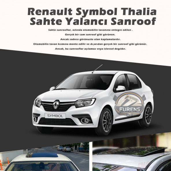 Symbol Thalia Siyah Yalancı Çakma Sahte Sunroof ürün görseli 1
