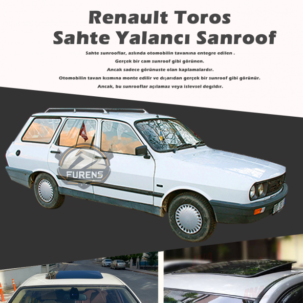 Renault Toros Parlak Siyah Yalancı Çakma Sahte Sunroof ürün görseli 1