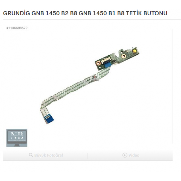 GRUNDİG GNB 1450 1460 POWER TETİK BUTONU DAJW6LPB6A0 REV:A ürün görseli 1