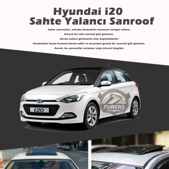 Hyundai İ20 Parlak Siyah Yalancı Çakma Sahte Sunroof ürün görseli 1