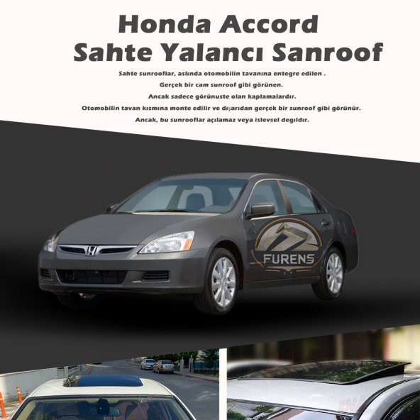 Honda Accord Parlak Siyah Yalancı Çakma Sahte Sunroof ürün görseli 1