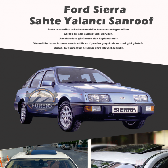 Ford Sierra Parlak Siyah Yalancı Çakma Sahte Sunroof ürün görseli 1