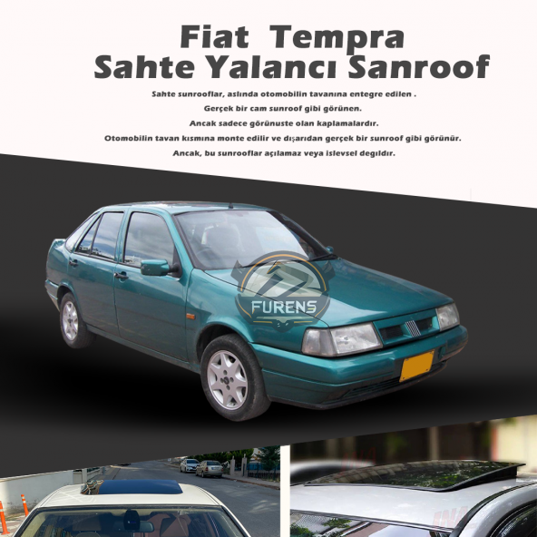 Fiat Tempra Parlak Siyah Yalancı Çakma Sahte Sunroof ürün görseli 1