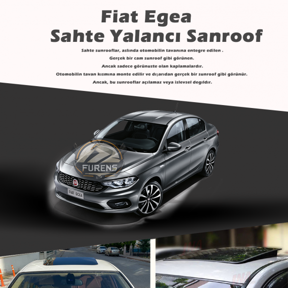 Fiat Egea Parlak Siyah Yalancı Çakma Sahte Sunroof ürün görseli 1