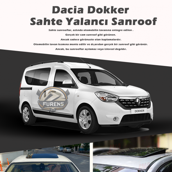 Dacia Dokker Parlak Siyah Yalancı Çakma Sahte Sunroof ürün görseli 1