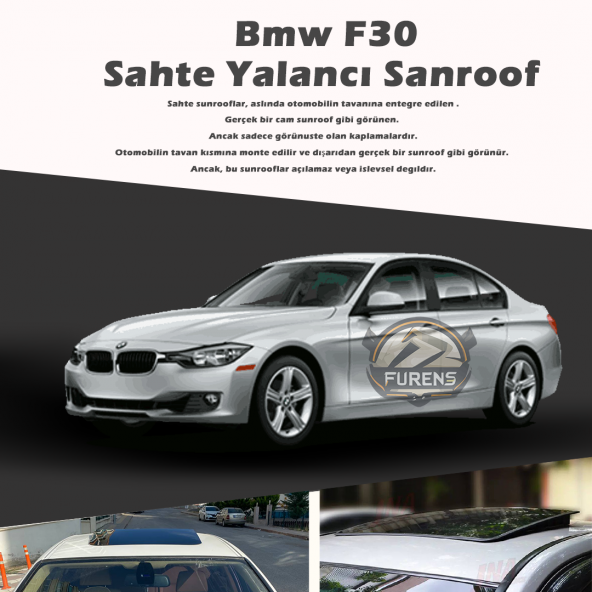 Bmw F30 Parlak Siyah Yalancı Çakma Sahte Sunroof ürün görseli 1