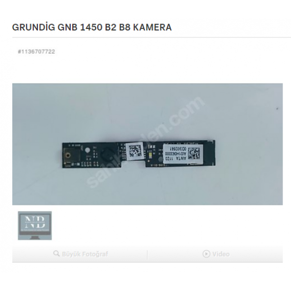 GRUNDİG GNB 1450 B2 B8 KAMERA ürün görseli 1