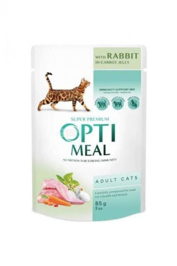 OptiMeal Havuç Jöleli Tavşanlı Kedi Konservesi 85 Gr ürün görseli 1