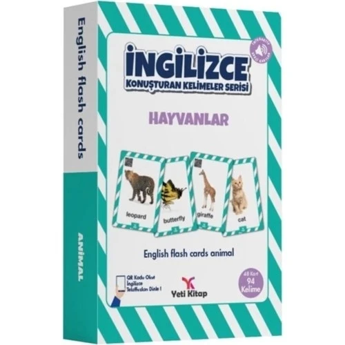 İNGİLİZCE HAYVANLAR KELİME KARTLARI  YETİ KİTAP ürün görseli 1