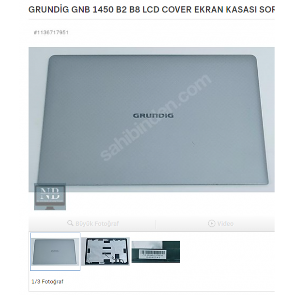 GRUNDİG GNB 1450 B2 B8 1450 B1 B8 LCD COVER EKRAN KASASI ürün görseli 1
