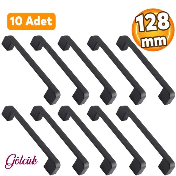 10 Adet Gölcük Oval Siyah Mobilya Mutfak Dolap Çekmece Dolabı Metal Kulpu Kulbu Kulpları 128 Mm ürün görseli 1