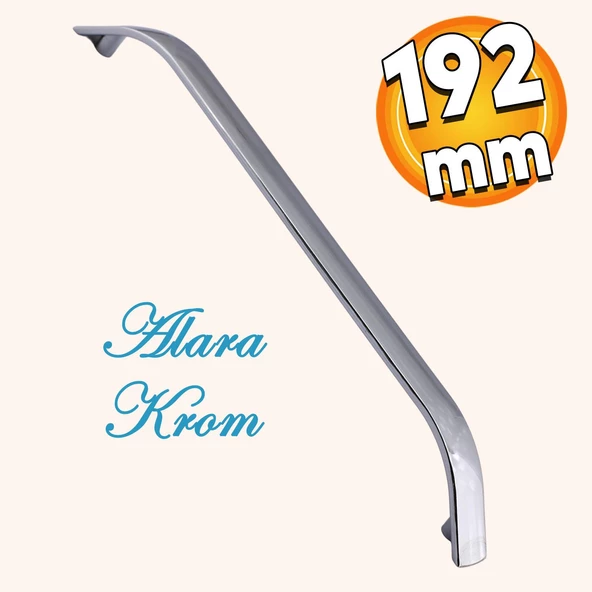 Alara Mobilya Mutfak Dolabı Çekmece Dolap Kapak Kulpu Düz Metal Kulp Kulbu Kulpu 192 mm Krom ürün görseli 1