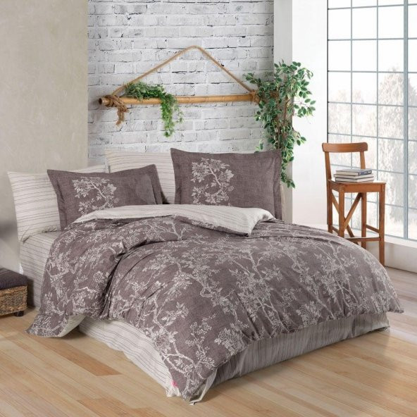 Hobby Çift Kişilik Poplin Nevresim Takımı Dream Kahve ürün görseli 1