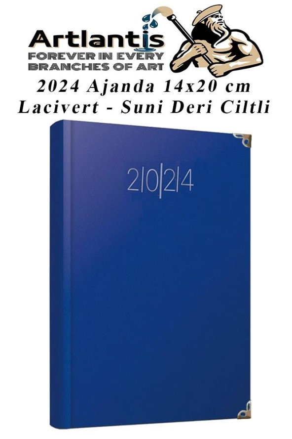 2024 Ajanda Lacivert 14x20 cm Çizgili 1 Adet Günlük Planlayıcı Suni Deri Ciltli Ajanda 2024 Ofis Okul Büro ürün görseli 1