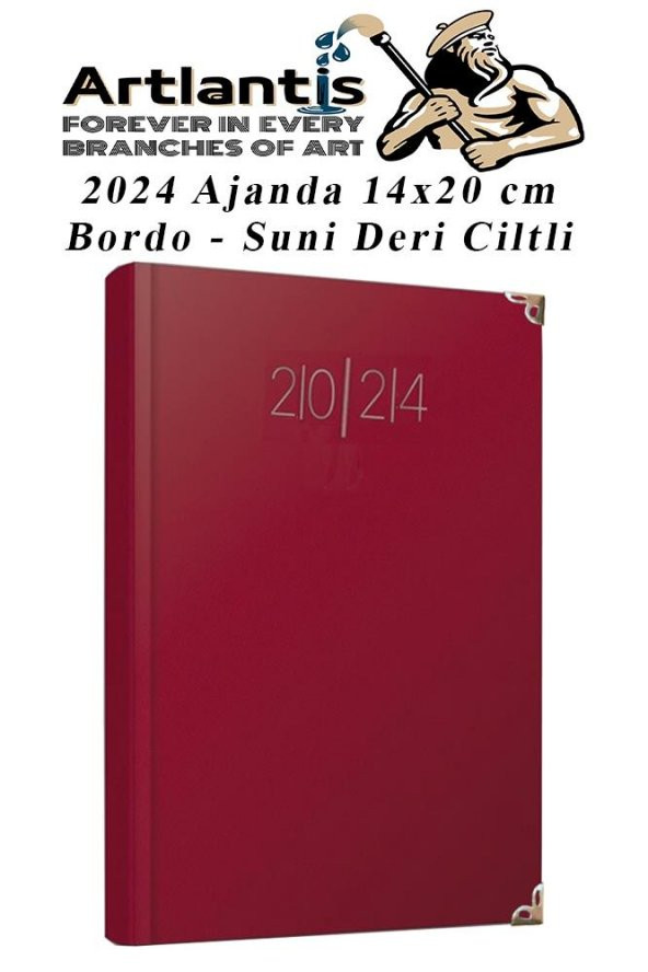 2024 Ajanda Bordo 14x20 cm Çizgili 1 Adet Günlük Planlayıcı Suni Deri Ciltli Ajanda 2024 Ofis Okul Büro ürün görseli 1