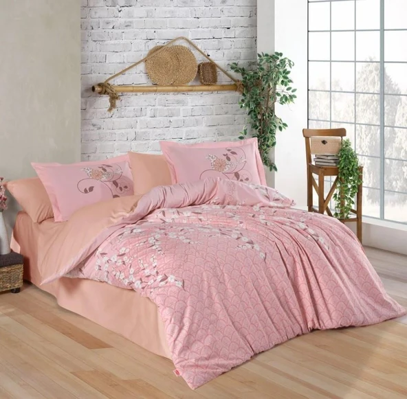 Hobby Çift Kişilik Poplin Nevresim Takımı Missy Pudra ürün görseli 1