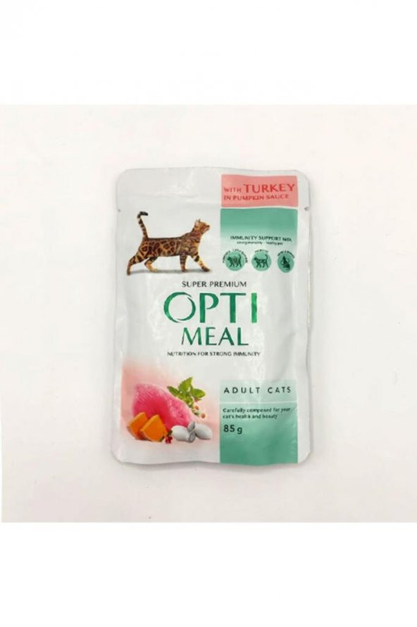 OptiMeal Hindili Ciğerli Balkabağı Soslu Kedi Konservesi 85 gr ürün görseli 1