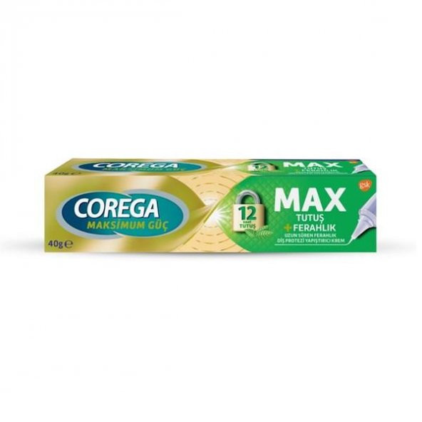Corega Max Tutuş Ferahlık Protez Yapıştırıcı Krem 40 g ürün görseli 1