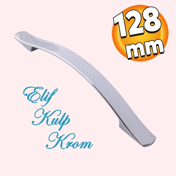 Elif Mobilya Mutfak Dolabı Çekmece Dolap Kapak Kulpu Düz Metal Kulp Kulbu Kulpu 128 Mm Krom ürün görseli 1