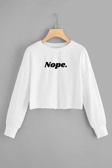 Nope. Crop Sweatshirt ürün görseli 1