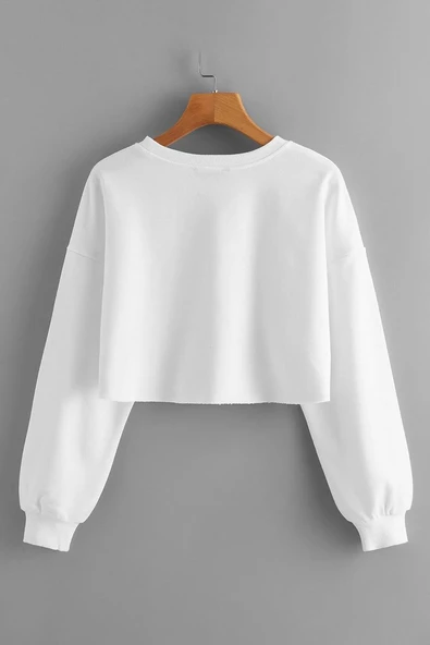 Nope. Crop Sweatshirt - Resim 2