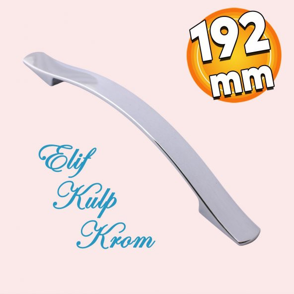 Elif Mobilya Mutfak Dolabı Çekmece Dolap Kapak Kulpu Düz Metal Kulp Kulbu Kulpu 192 Mm Krom ürün görseli 1