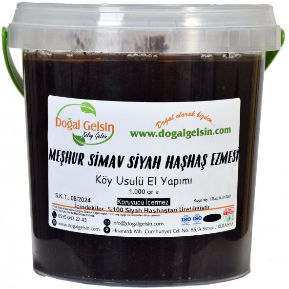 Doğal Gelsin Meşhur Simav Siyah Haşhaş Ezmesi - 1.000 gr ürün görseli 1