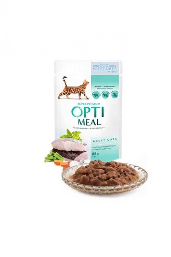 OptiMeal Morina Balıklı Ve Sebzeli Kedi Konservesi 85gr ürün görseli 1