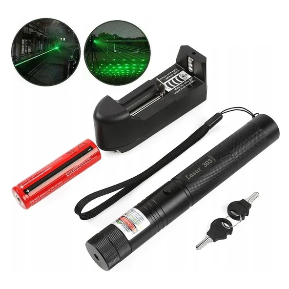 Powermaster Şarjlı Uzun Menzilli Yeşil Lazer Pointer 25 Km Menzil ürün görseli 1
